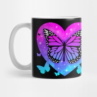 Butterfly Heart Sky Stars Mug